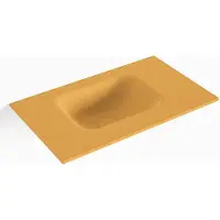 Mondiaz lex ocher solid surface inleg wastafel voor toiletmeubel 50 cm. Positie wasbak links