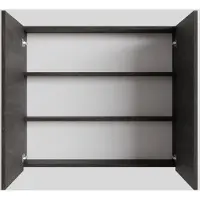 Boss & Wessing Spiegelkast bws cube 80x70x16 cm 2 deuren donkerbruin