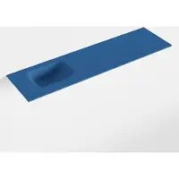 Mondiaz LEX Jeans solid surface inleg wastafel voor toiletmeubel 110cm. Positie wasbak links