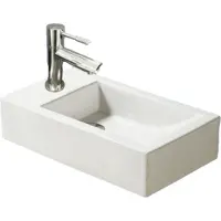 Sanilux Fonteinset qubic keramiek 45x25x12 cm met 1/2" yara kraan chroom