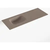 Mondiaz lex smoke solid surface inleg wastafel voor toiletmeubel 80 cm. Positie wasbak links