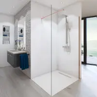 Boss & Wessing BWS Inloopdouche Pro Line Helder Glas 80x200 Geborsteld Brons Koper Profiel en Stang