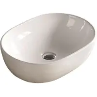 Sanilux Waskom Milano Keramiek 48x35x14cm Ovaal wit (exclusief waste)