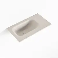 Mondiaz EDEN Linen solid surface inleg wastafel voor toiletmeubel 40cm. Positie wasbak links