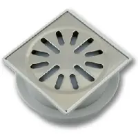 Aquaberg Renovatievloerput met reukslot en afsluiter 10x10 cm kunststof en rvs
