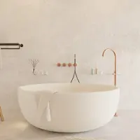 Ideavit Ligbad vrijstaand solidround 135x49 cm solid surface mat wit