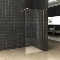 Boss & Wessing Bws inloopdouche pro line helder glas 60x200 geborsteld messing profiel en stang