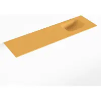 Mondiaz LEX Ocher solid surface inleg wastafel voor toiletmeubel 110cm. Positie wasbak rechts