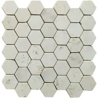 Stabigo Mozaiek hexagon cream y 30x30 cm marmer wit creme