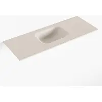 Mondiaz lex linen solid surface inleg wastafel voor toiletmeubel 80 cm. Positie wasbak midden