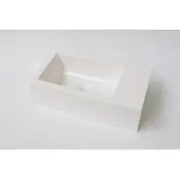 Ink Fontein Contra Polystone Zonder Kraangat Rechts Cilinder Glans Wit 40x22x10 cm