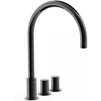 Tres Badrandkraan study exclusive tweeknops uitloop gebogen 23 cm metallic zwart