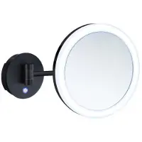 Smedbo vergrootspiegel draaibaar met dual-led diamater 20 cm messing en acrylglas zwart