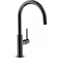 Tres Wastafelmengkraan Study Exclusive 32,4 cm met Hendel Uitloop Gebogen Rond Metallic Zwart
