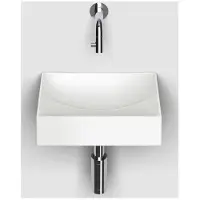 Clou vale fontein zonder kranenbank met geintergreerde afvoer mat wit keramiek 28 cm