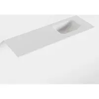 Mondiaz LEX Talc solid surface inleg wastafel voor toiletmeubel 90cm. Positie wasbak rechts