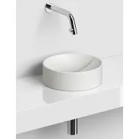 Clou Vale Rond Fontein Zonder Kranenbank Met Geïntegreerde Afvoer Wit Mat Keramiek 22 cm