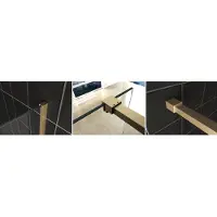 Boss & Wessing BWS Inloopdouche Pro Line Rookglas 80x200 Nano Coating Geborsteld Messing Goud Profiel en Stang