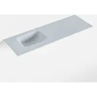 Mondiaz LEX Clay solid surface inleg wastafel voor toiletmeubel 90cm. Positie wasbak links