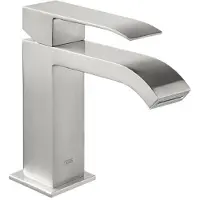 Tres Wastafelmengkraan cuadro exclusive 1-hendel uitloop gebogen 16 cm met waterval vierkant rvs
