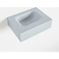Mondiaz LEX Clay vrijhangende solid surface wastafel 40cm. Positie wasbak midden