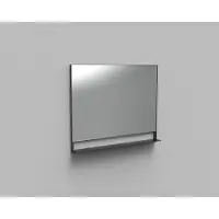 Boss & Wessing Badkamerspiegel met planchet arcqua reflect 100x80 cm mat zwart