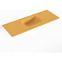 Mondiaz lex ocher solid surface inleg wastafel voor toiletmeubel 80 cm. Positie wasbak midden
