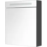 Sanilux Spiegelkast deluxe 58x70x16 cm met tl verlichting en stopcontact hoogglans antraciet rechts