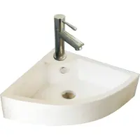 Sanilux Fonteinset Quartz Keramiek Hoekfontein 32x32x13cm met 1/2" Yara kraan Chroom