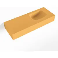 Mondiaz LEX Ocher vrijhangende solid surface wastafel 80cm. Positie wasbak rechts