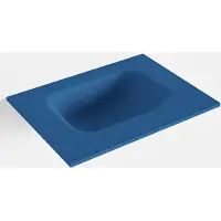 Mondiaz lex jeans solid surface inleg wastafel voor toiletmeubel 40 cm. Positie wasbak midden