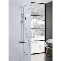 Boss & Wessing Bws regendouche | 30 cm stortdouche met 3 standen handdouche | chroom | opbouw