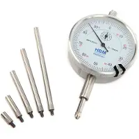 HBM 0,01 mm Slag 10 mm Analoge Meetklok Inclusief 5 Verlengstiften