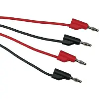 Velleman Aansluitsnoer, set, 2 stuks, banaanstekker, dubbel geïsoleerd, stapelbaar, kabellengte 100 cm, 4 mm, 30 V/6 A, zwart/rood