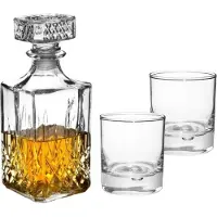 Secret De Gourmet whisky karaf Noblesse 800 ml met 6x luxe whiskyglazen 300 ml - Cadeau set