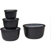 Mepal - Multikom Cirqula vershouddoos set - 500 + 1000 + 2000 + 3000 ml - Rond - Nordic black