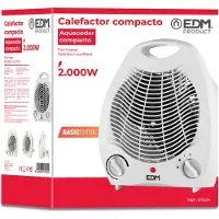 Enzo EDM Ventilatorkachel thermostaat wit 2000W - 8676011