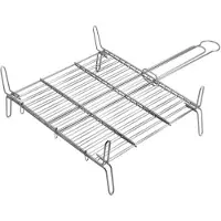 EDM Grille double pour barbecue - Zinc - 50x50 cm