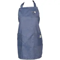 Clayre & Eef Keukenschort 70x65 cm Blauw Katoen Polyester BBQ Schort Blauw BBQ Schort