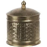 Clayre & Eef Koperkleurig Metalen doosje Ø 15*18 cm 6Y4049