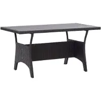 vidaXL Tuintafel, zwart, 120x70x66 cm, polyrotan