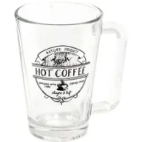Clayre & Eef Mok 250 ml Glas Hot Coffee Koffiemok Transparant Koffiemok