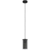 Eglo Hanglamp Pinto Textil 1 zwart met glas