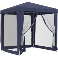 vidaXL Partytent met 4 gaaswanden, blauw, 2x2 meter, HDPE