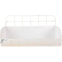Clayre & Eef Wandrek 38x14x20 cm Beige Ijzer Rechthoek Muurrek Beige Muurrek