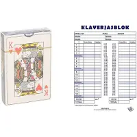 Henbrandt Scoreblok Klaverjassen spel 50 vellen met 2x pakje speelkaarten - Kaartspel