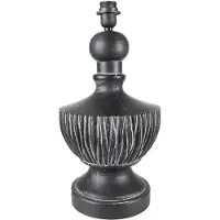 Clayre & Eef Lampenvoet Ø 24x47 cm Zwart Kunststof Rond Lampvoet Zwart Lampvoet
