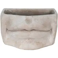 Clayre & Eef Bloempot Mond 26x16x16 cm Grijs Steen Bloempot binnen Grijs Bloempot binnen