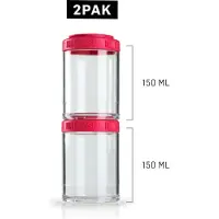 BlenderBottle Go Stak (2x150ml) ROZE - Accessoires - superhandig stapelsysteem voor uw proviand, nootjes, kruiden, fruit...