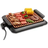 Swiss Pro+ Elektrische Grill Rookloos 4 tot 6 Personen Tafel barbecue Tafel BBQ 1250W